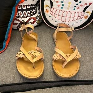 Toms Lexie Strappy Sandals, Honey Leather, Womens 9 M